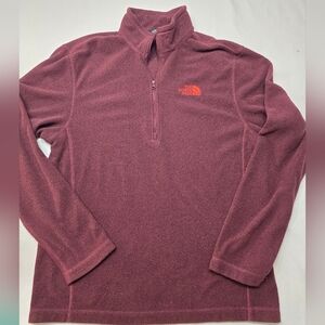 The North Face Burgundy Fleece Pullover 1/4 Zip Jacket